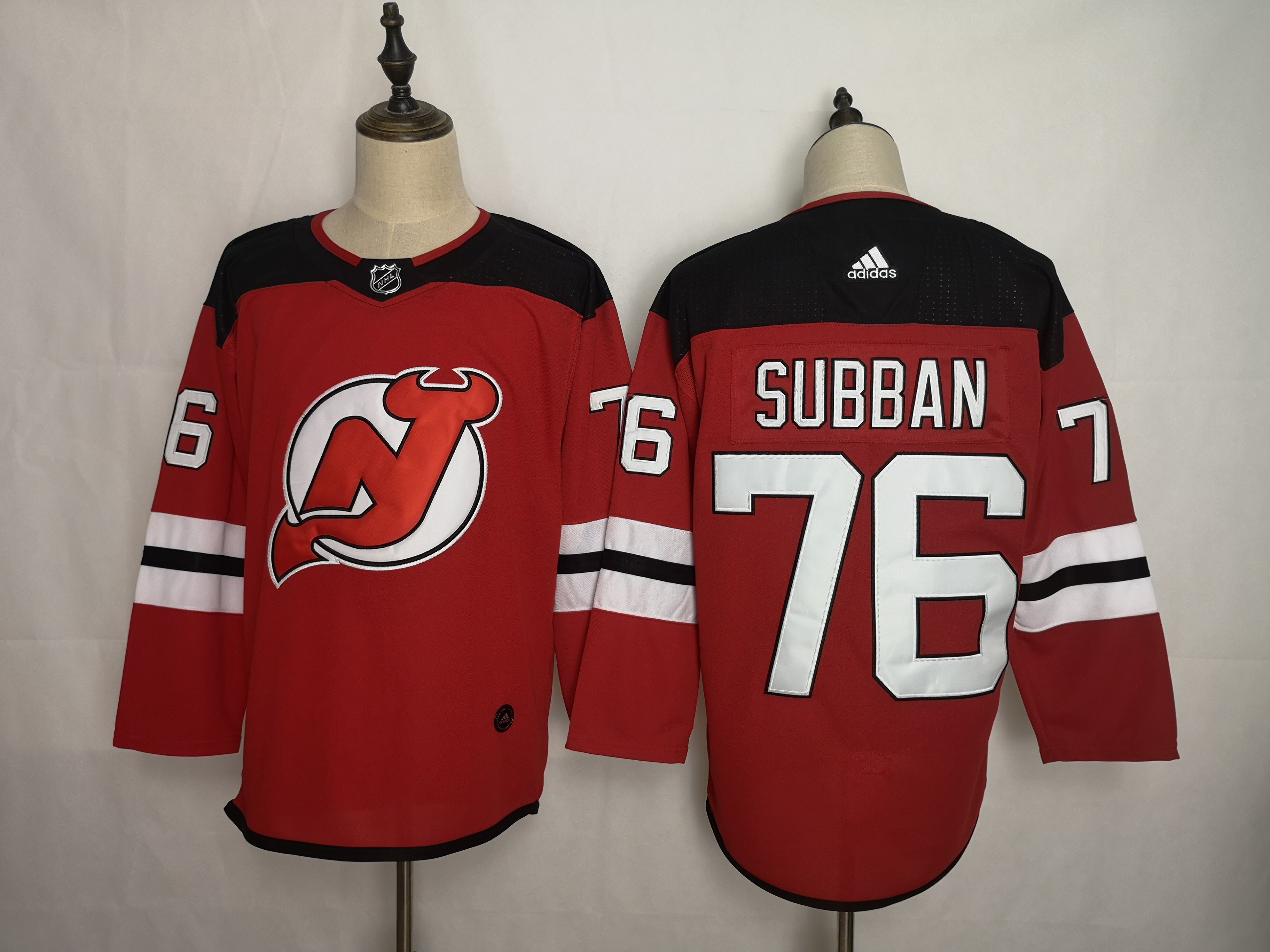 Men New Jersey Devils #76 Subban Red Adidas Stitched NHL Jersey